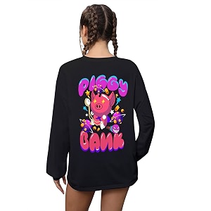 CHKOKKO Oversized Round Neck Drop Shoulder Printed