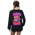 CHKOKKO Oversized Round Neck Drop Shoulder Printed