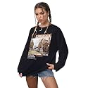 CHKOKKO Oversized Round Neck Drop Shoulder Printed