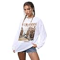 CHKOKKO Oversized Round Neck Drop Shoulder Printed