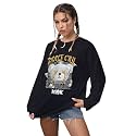 CHKOKKO Oversized Round Neck Drop Shoulder Printed