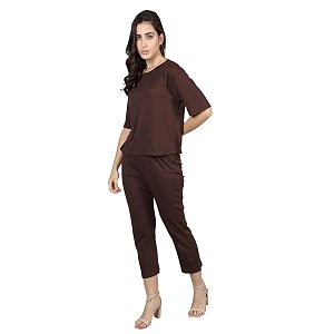 chkokko women casual summer track suit t-shirt shorts trackpant co-ord set coffee m