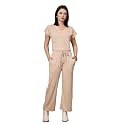 CHKOKKO Women Jogging Suit Summer V Neck Tracksuit Co-Ord T-Shirt &amp; Pant Set