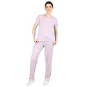 CHKOKKO Women Casual Summer Track Suit T-Shirt Shorts Trackpant Co-ord Set Pastelpink M