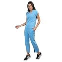 CHKOKKO Women Casual Summer Track Suit T-shirt Shorts Trackpant Co-ord Set SkyBlue XL