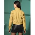 CHKOKKO Solid Crop Jackets for Women stylish