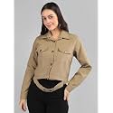 CHKOKKO Solid Crop Jackets for Women stylish
