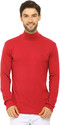 CHKOKKO Solid Men High Neck Red T-Shirt