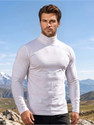 CHKOKKO Solid Men High Neck White T-Shirt