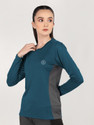 CHKOKKO Solid Women Round Neck Blue T-Shirt