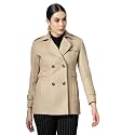 CHKOKKO Women Elegant Winter Long Coat Double Breasted | Hip Length Design with Notched Lapel Collar and Practical Front Side Pockets for Sophisticated Appeal