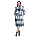CHKOKKO Wool Winter Wear Single Breasted Checked Stylish Standard Length Coat Blazer For Women