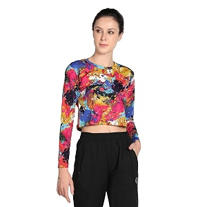 CHKOKKO Womens Polyester Regular Fit Round Neck