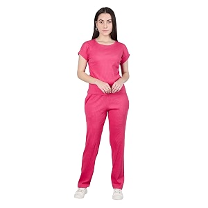 chkokko women casual summer track suit t-shirt shorts trackpant co-ord set hotpink m