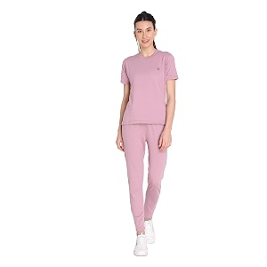 chkokko women casual summer track suit t-shirt trackpant co-ord set pastel pink l