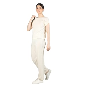 chkokko women casual summer track suit t-shirt shorts trackpant co-ord set cream s