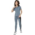 CHKOKKO Women Casual Summer Track Suit T-Shirt Shorts Trackpant Co-ord Set Blue Melange S