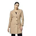 CHKOKKO Women Chic Winter Coat Single Breasted | Knee Length Design with Buttoned Closure and Practical Front Side Pockets for Stylish and Comfortable Wear