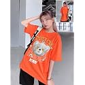 CHKOKKO Oversized Round Neck Drop Shoulder Printed Polyester Half Sleeves T-Shirt for Women