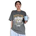 CHKOKKO Oversized Round Neck Drop Shoulder Printed Polyester Half Sleeves T-Shirt for Women