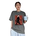 CHKOKKO Oversized Round Neck Drop Shoulder Printed Polyester Half Sleeves T-Shirt for Women
