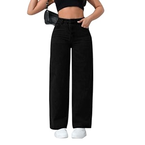 CHKOKKO Women High Rise Denim Solid Regular