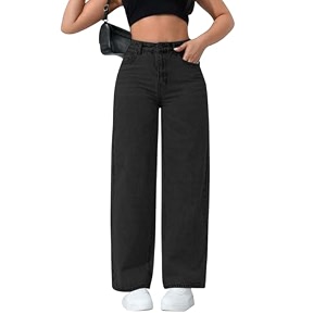 CHKOKKO Women High Rise Denim Solid Regular