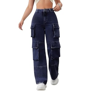 CHKOKKO Women High Rise Denim Solid Regular