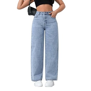 CHKOKKO Women High Rise Denim Solid Regular