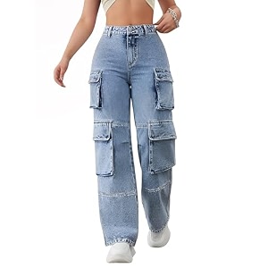 CHKOKKO Women High Rise Denim Solid Regular