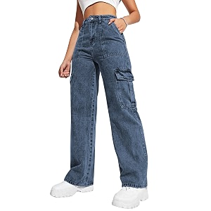 CHKOKKO Women High Rise Denim Solid Regular