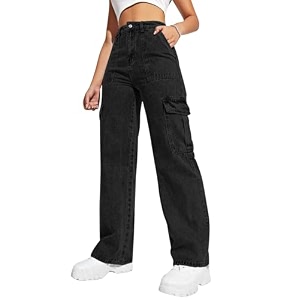 CHKOKKO Women High Rise Denim Solid Regular