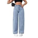 CHKOKKO Women High Rise Denim Solid Regular