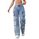 CHKOKKO Women High Rise Denim Solid Regular