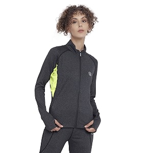 chkokko women polyester sports zipper stylish standard length jacket