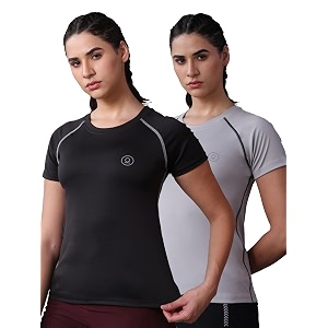chkokko womens compression gym t-shirt for running workout training sports amp activewear  quick dry breathable stretch fabric  body fit half sleeve athletic sports tee for women