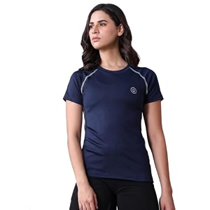 chkokko womens compression gym t-shirt for running workout training sports amp activewear  quick dry breathable stretch fabric  body fit half sleeve athletic sports tee for women
