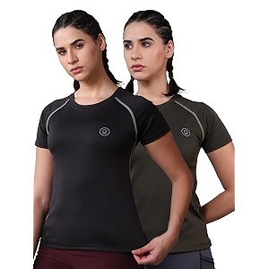 chkokko womens compression gym t-shirt for running workout training sports amp activewear  quick dry breathable stretch fabric  body fit half sleeve athletic sports tee for women