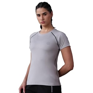 chkokko womens compression gym t-shirt for running workout training sports amp activewear  quick dry breathable stretch fabric  body fit half sleeve athletic sports tee for women