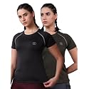 CHKOKKO Women’s Compression Gym T-Shirt for Running, Workout, Training, Sports &amp; Activewear | Quick Dry Breathable Stretch Fabric | Body Fit Half Sleeve Athletic Sports Tee for Women