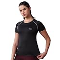 CHKOKKO Women’s Compression Gym T-Shirt for Running, Workout, Training, Sports & Activewear | Quick Dry Breathable Stretch Fabric | Body Fit Half Sleeve Athletic Sports Tee for Women