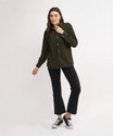 CHKOKKO Women Regular Fit Solid Spread Collar Casual Shirt