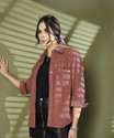 CHKOKKO Women Regular Fit Solid Spread Collar Casual Shirt