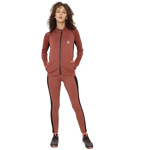 chkokko women sports zipper running winter track suit set