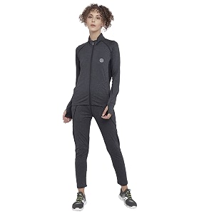 chkokko women sports zipper running winter track suit set