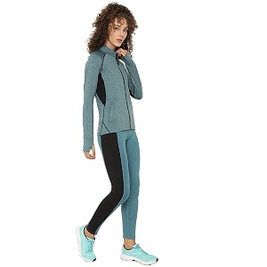chkokko women sports zipper running winter track suit set