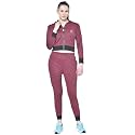 CHKOKKO Women Sports Zipper Running Winter Track Suit Set