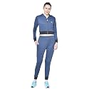 CHKOKKO Women Sports Zipper Running Winter Track Suit Set