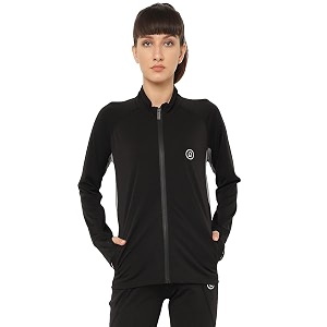 chkokko women polyester sports zipper stylish standard length jacket