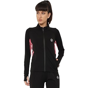 chkokko women polyester sports zipper stylish standard length jacket